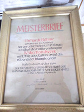 Alt Meisterbrief Urkunde